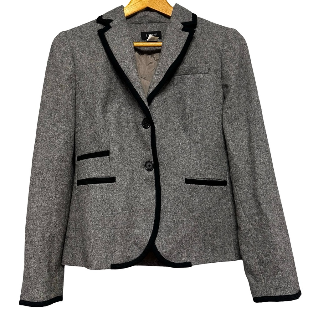J. Crew Charcoal Blazer with Black Accents